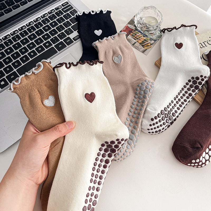 Yoga Socks Women Cotton Heart  - Grip Sock Yoga 评论和价格