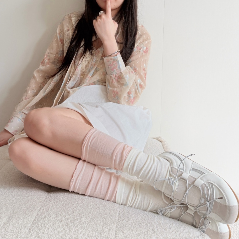 Sweet Balletcore Color Block S - Boot Sock Slouchy 评论和价格