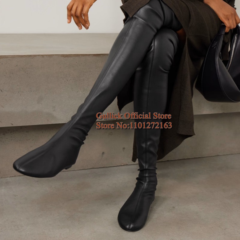 Brown Soft Stretch Faux Leathe - Boot Sock Slouchy 评论和价格
