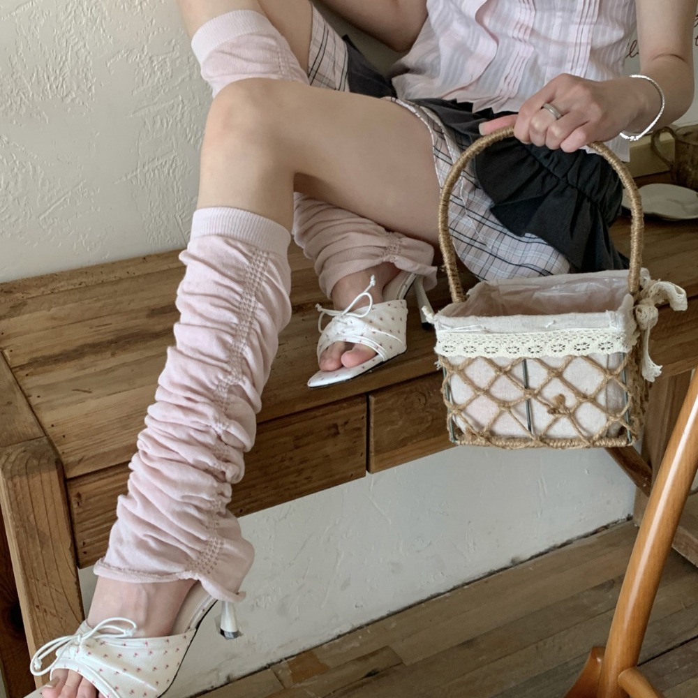 Pink Ruffle Bubble Slouchy Leg - Boot Sock Slouchy 评论和价格