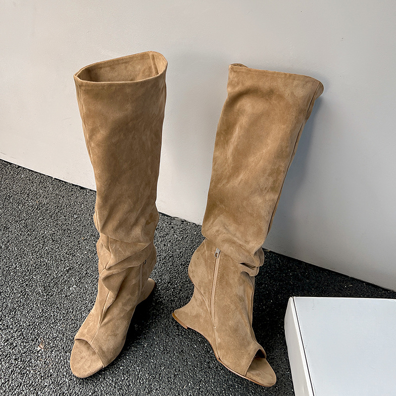 AIYKAZYSDL Strange Wedge Heel  - Knee High Sock Women 评论和价格