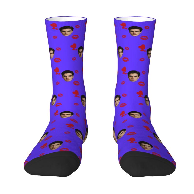Custom Face Photo With Heart M - Dress Sock Men 评论和价格