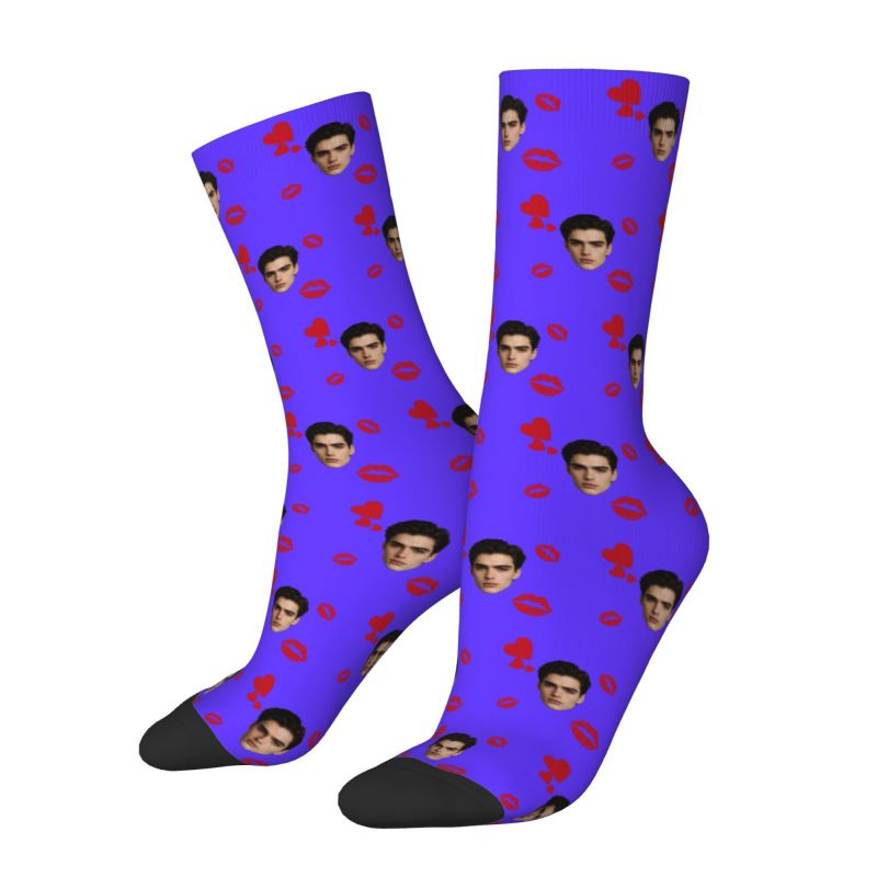 Custom Face Photo With Heart M - Dress Sock Men 评论和价格