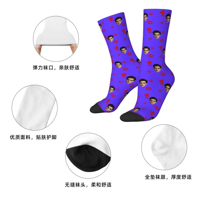 Custom Face Photo With Heart M - Dress Sock Men 评论和价格