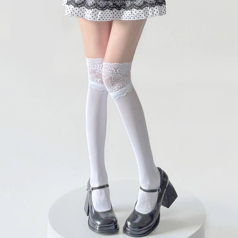 Spring Autumn White Lace Ruffl - Boot Sock Slouchy 评论和价格
